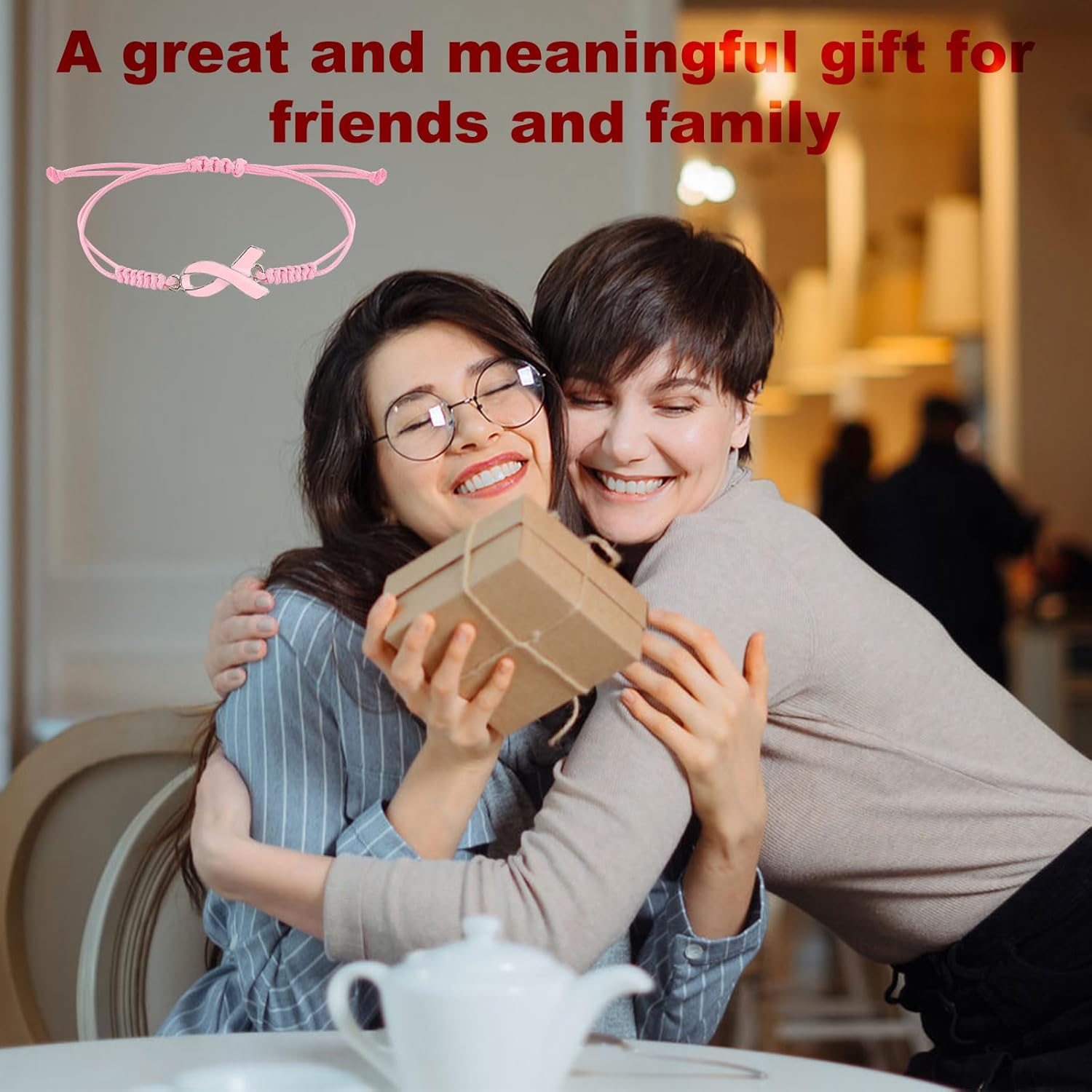 Breast Awareness Bracelets, Adjustable Cord Pink Ribbon Braided Bracelets Inspirational Accessories for Women Party Favors Charity Social Welfare Event Supplies - Image 6