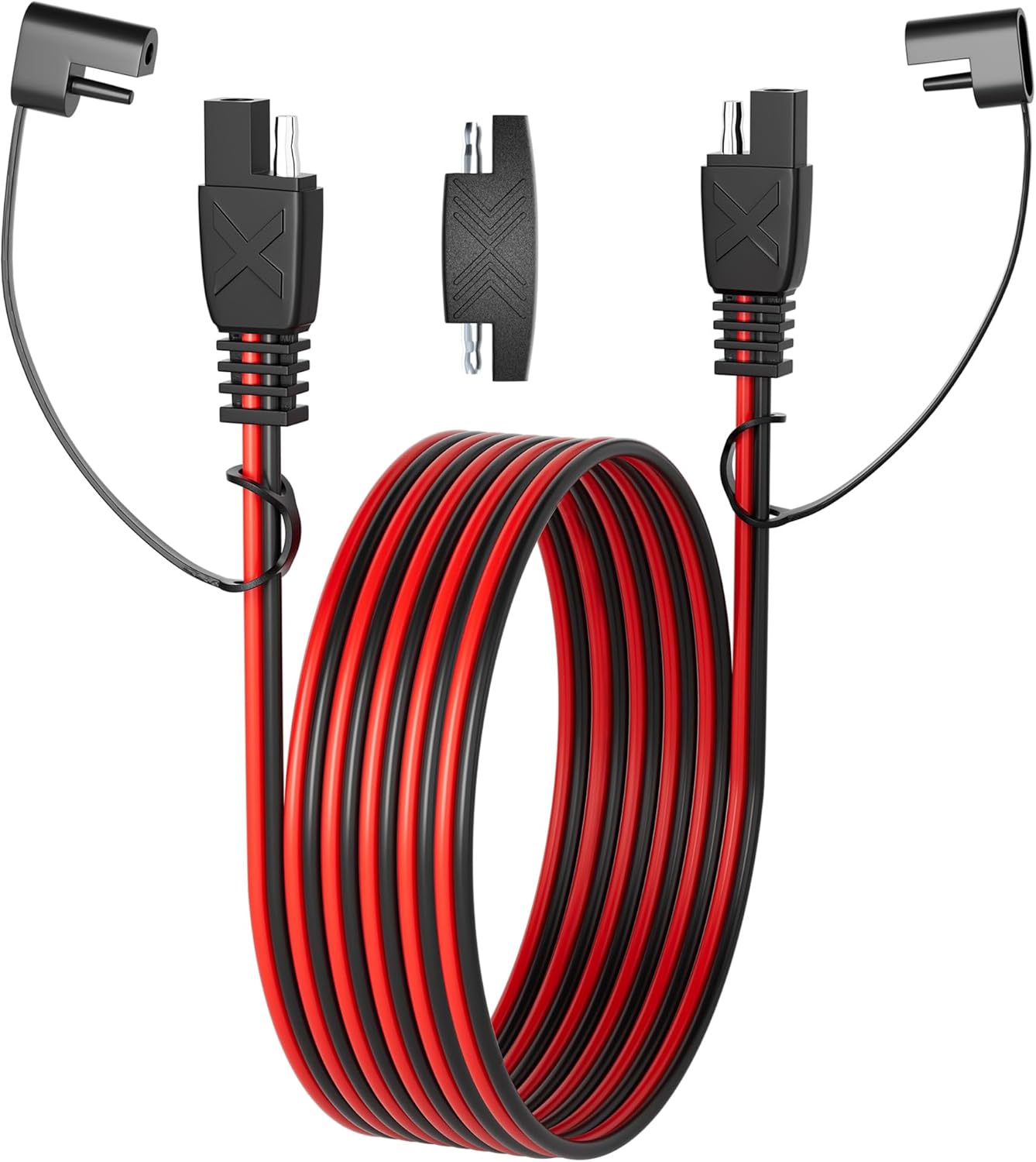 SUNAPEX 15Feet SAE Extension Cable 16AWG SAE to SAE Quick Disconnect Wire Harness Solar Panel SAE Plug 15FT(16AWG)