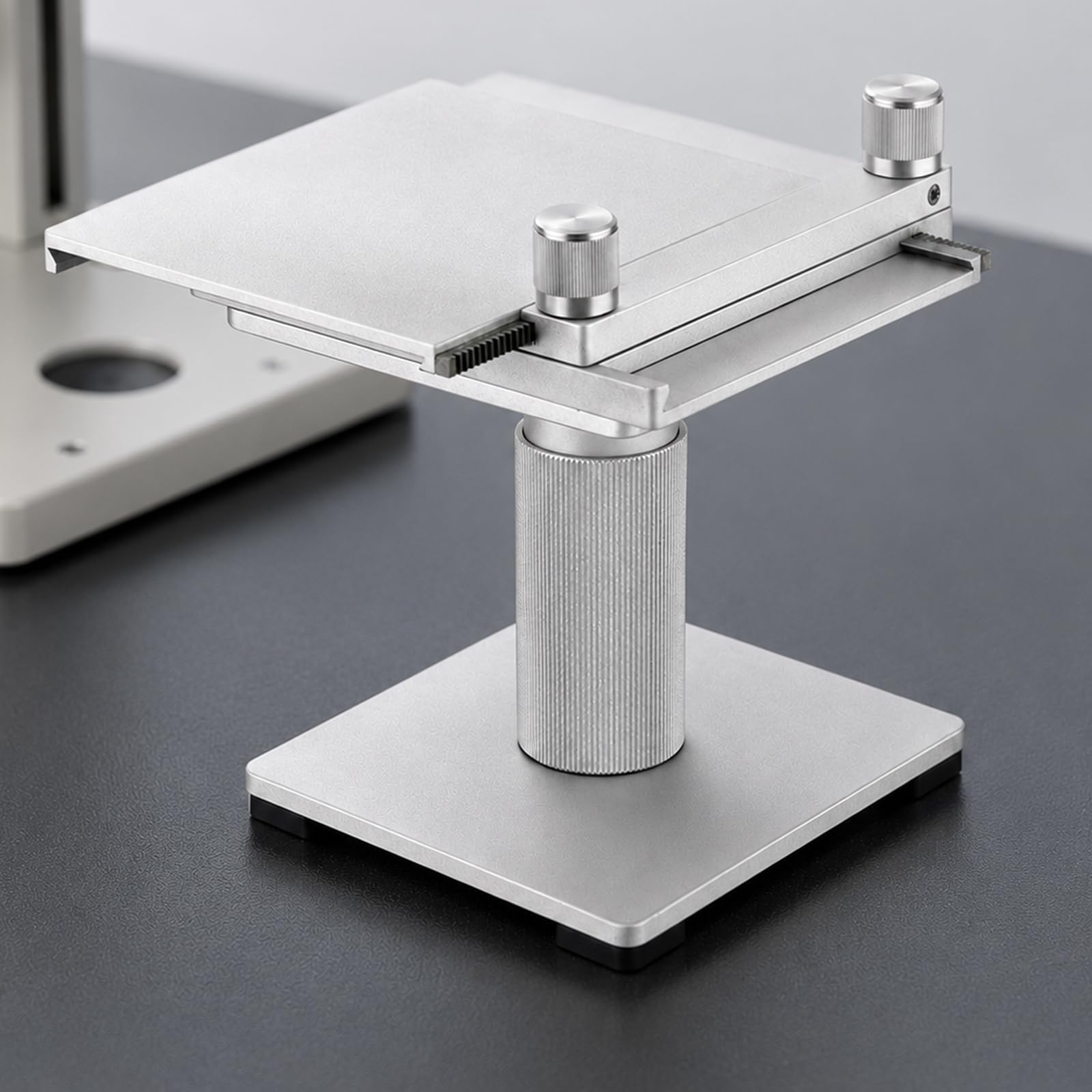 QYLTTDM Versatile Microscope Slide Stage, Microscope Moveable Stage With Vertical Stand - X-y Gliding Table, 40mm Travel For Macro/micro Photography & Examination, For Labs & Educators