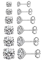 Algopix Similar Product 8 - Women Stud Earrings 4 Pairs 18K White