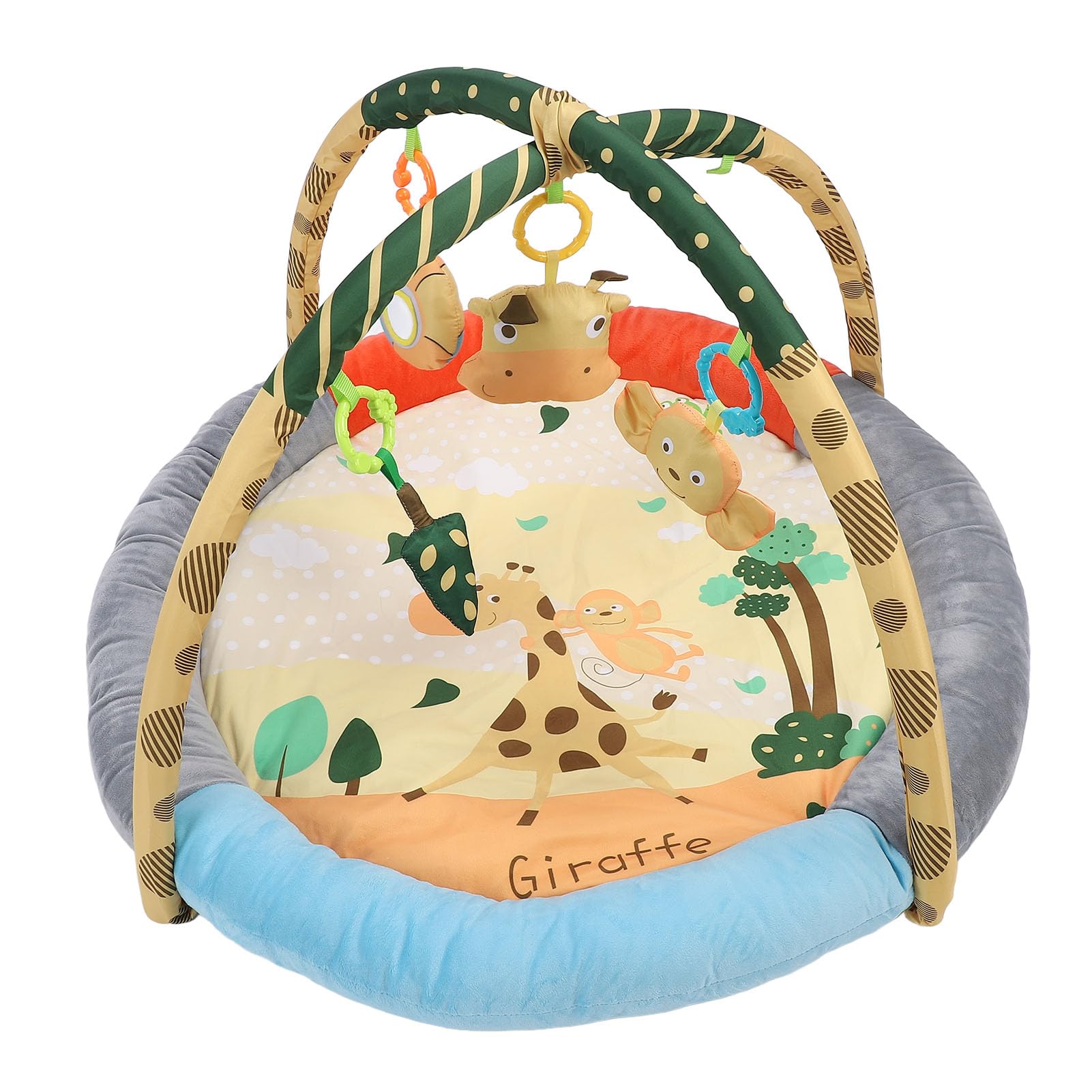 GLOGLOW Plüsch-Baby-Turnmatte, Spielmatte aus Weicher Baumwolle, Großes Baby-Aktivitäts-Fitnessstudio, Sensorische Entwicklung für Kleinkinder