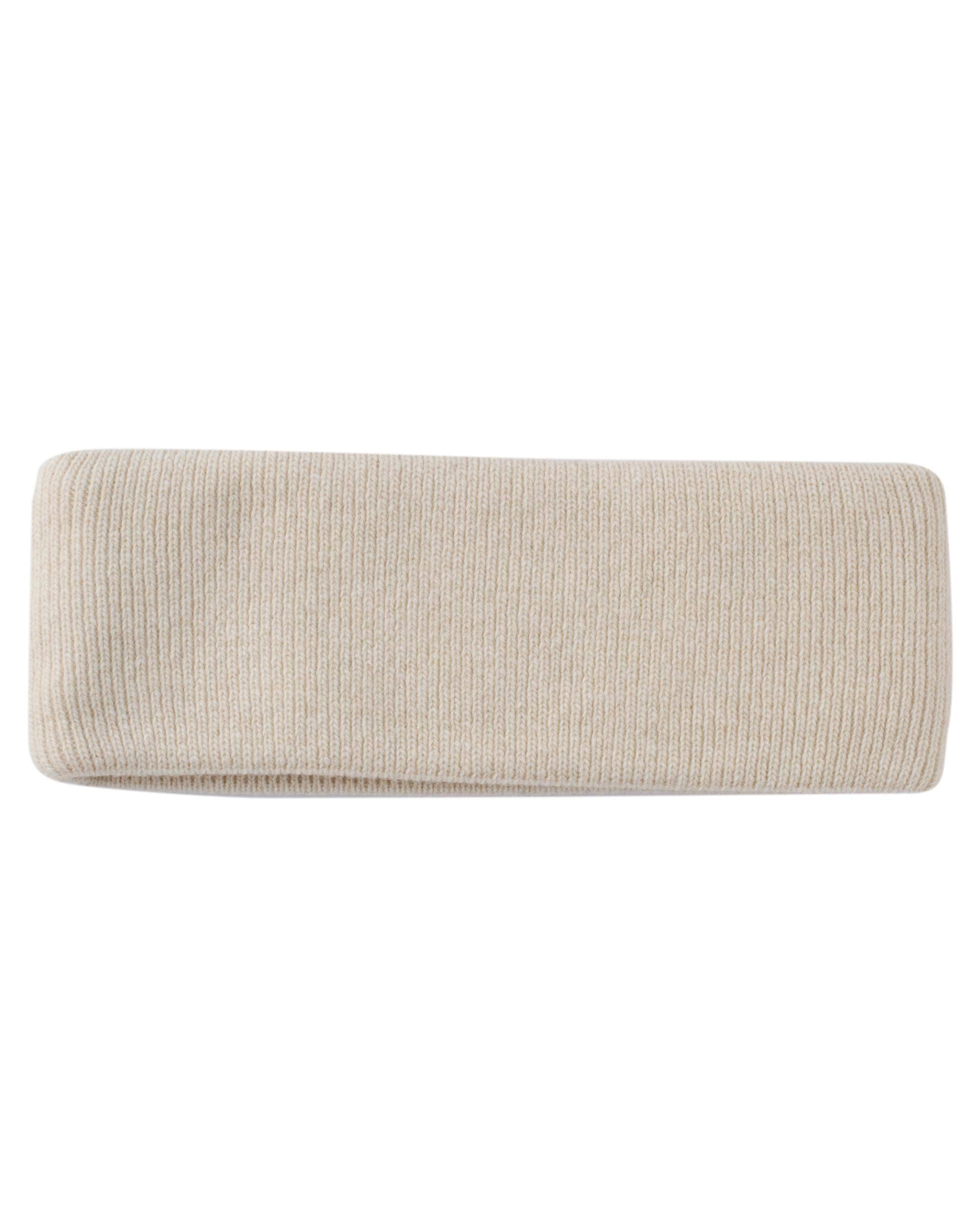 FosterNatur, Merino Stirnband mit Baumwollfutter, 100% Wolle Merino extrafein (Beige)