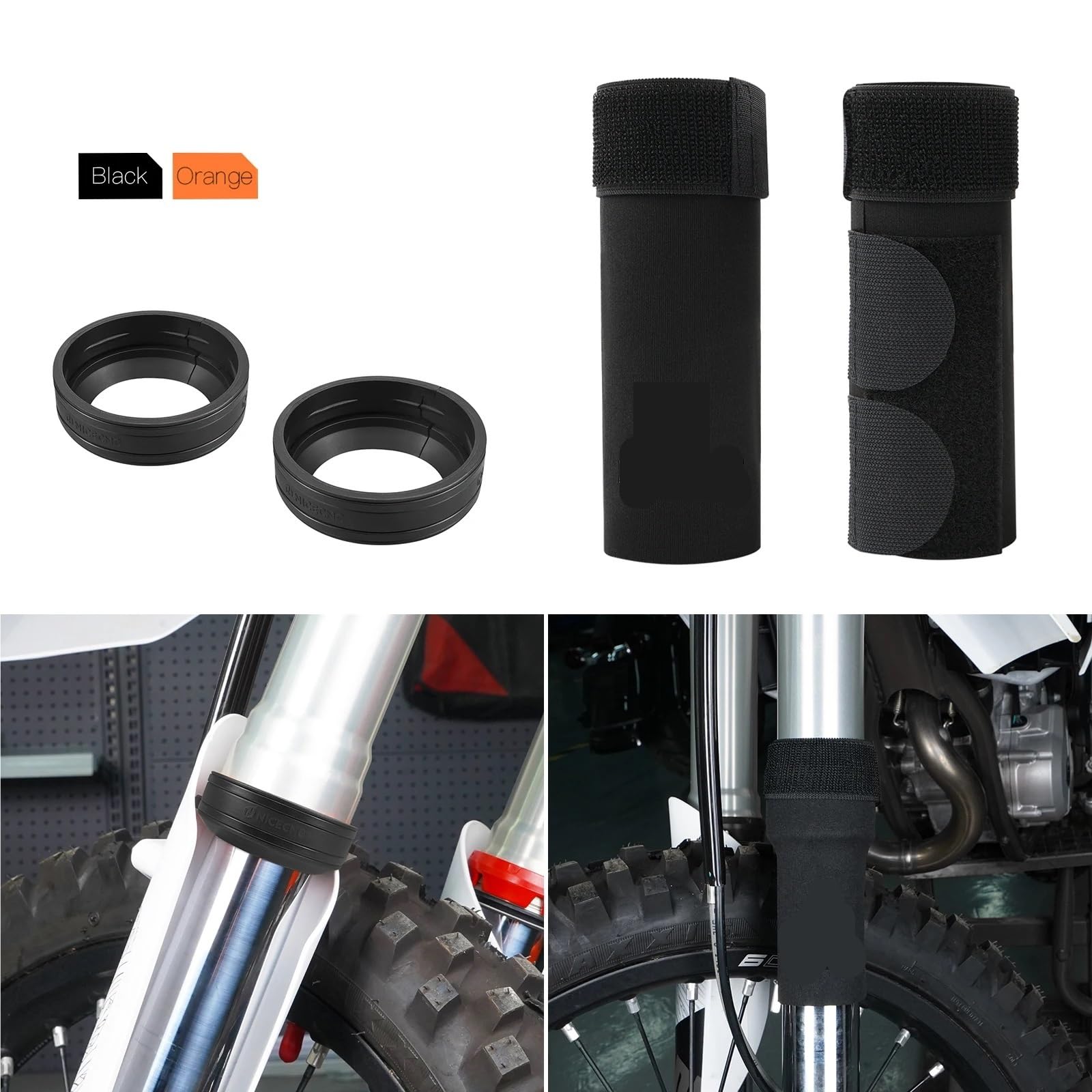 getry widelca Pasuje do Husq&varna TE 300 250 FE 350 450 501 2014-2024 przedni widelec skarpeta uszczelka Protector skrobak błota(Kit orange)