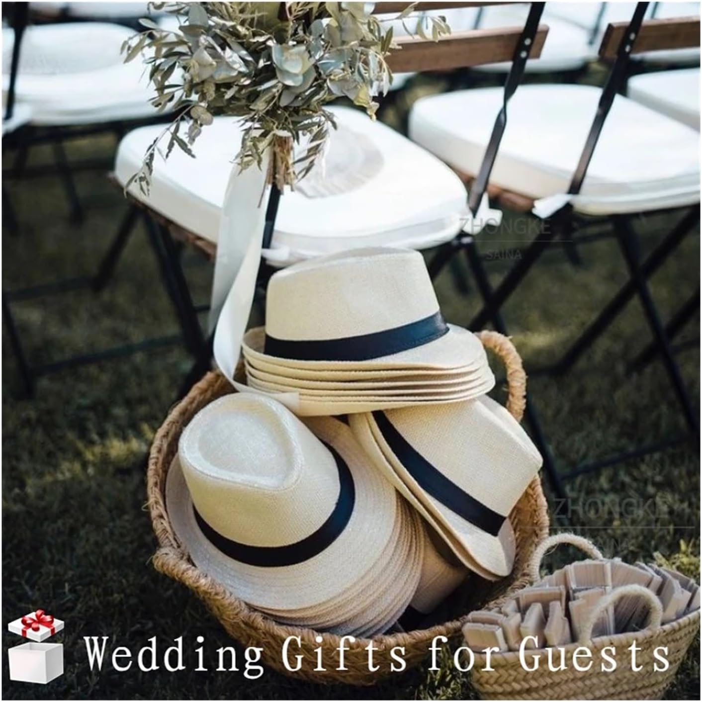 Wedding Straw Fedora Hat for Men Women Trilby Short Brim Panama Beach Havana Party Favors Big Head Gentleman Cap