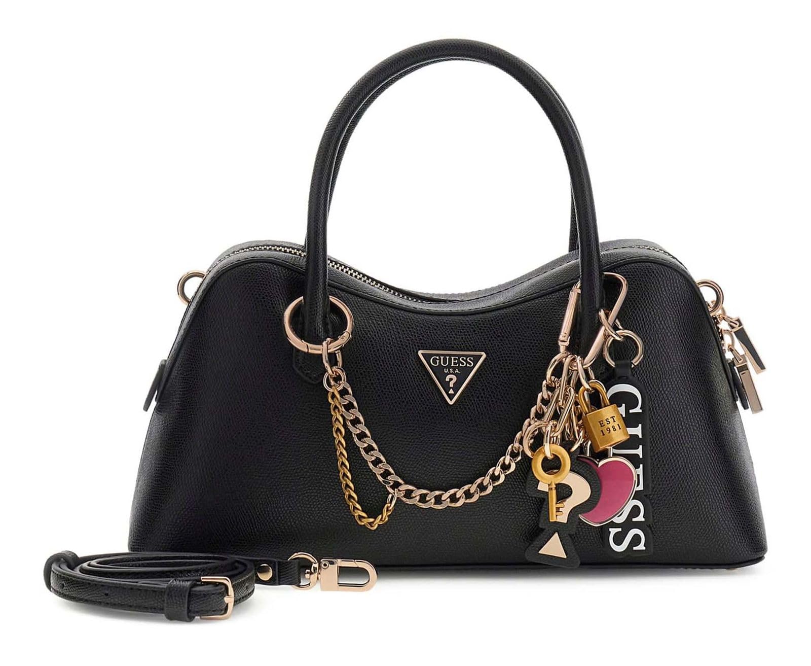 GUESS borsetta borsa a tracolla Davina Satchel Black nero