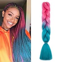 Vista 17 de Benehair 1 paquete de 1 paquete de extensiones de cabello trenzado de 24 pulgadas, extensiones de cabello sintético de alta temperatura, extensiones