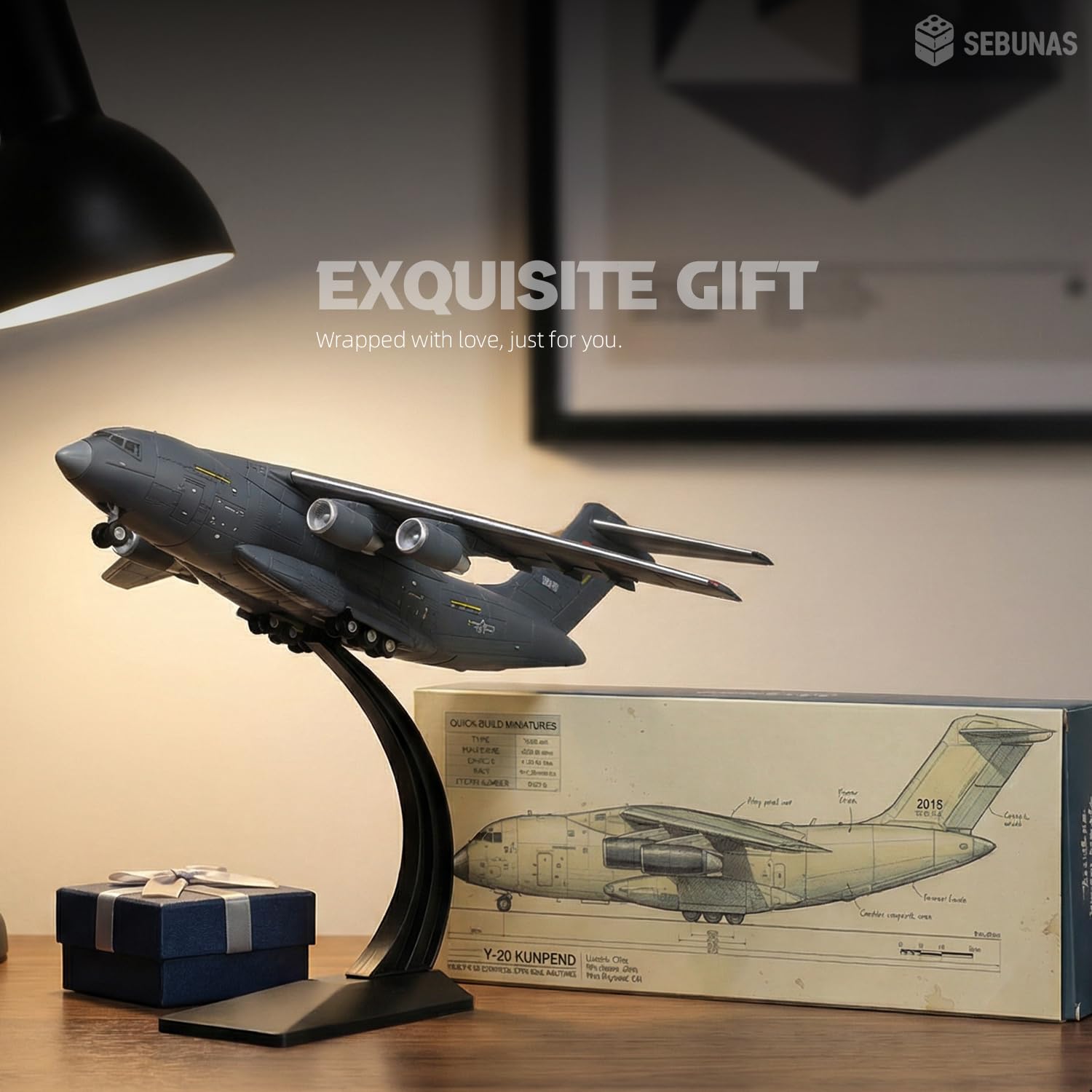 Y-20 Kunpeng Maqueta Avión Militar Gran Escala 1:100 – Kit de Montaje en Plástico Avión de Transporte Militar con Base Expositora, Regalo para Niños y Adultos Desde 6 Años