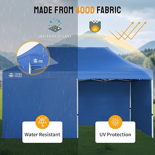 Miniatura 54 de CROWN SHADES Tienda de campaña desplegable con toldo instantáneo comercial de 10 x 10 pulgadas con bloqueo central