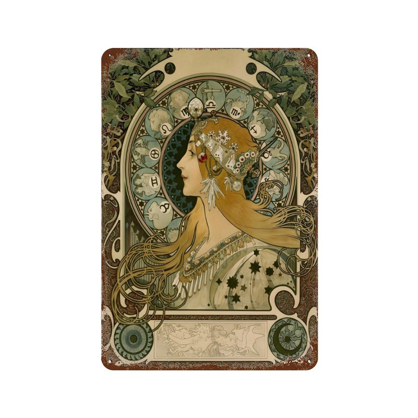 xiaoxiaoshen Alphonse Mucha (20) Wall Decor Art Metal Tin Poster Modern Home Decor Art Home Bar Shop Decorations Vintage Sign 30x20cm