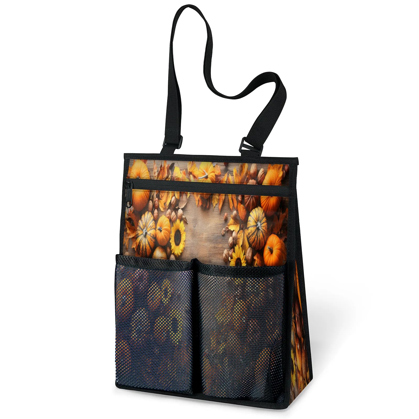 Ourtheme Autumn Theme Portable Shower Bag for Travel Gym Camp Beach Tote Shower Caddy Bags Hanging Toiletry Organizer
