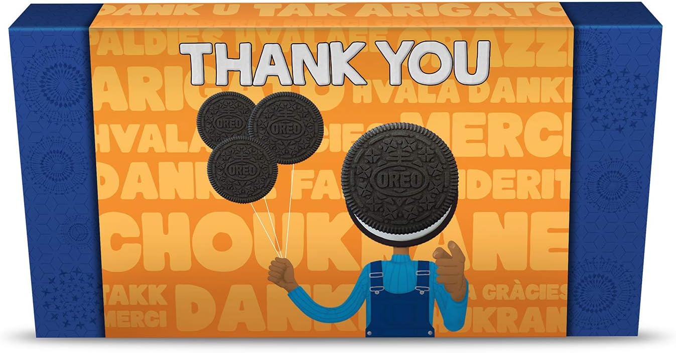 Cadbury Oreo Assorted Biscuits Gift Pack with Thank You Sleeve, 600 g