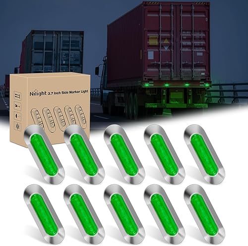 Miniatura 18 de Nilight TL-14 10 unidades 3.8 pulgadas 6 indicadores ámbar trasero camión remolque RV Cab barco autobús camión LED luz de espacio libre