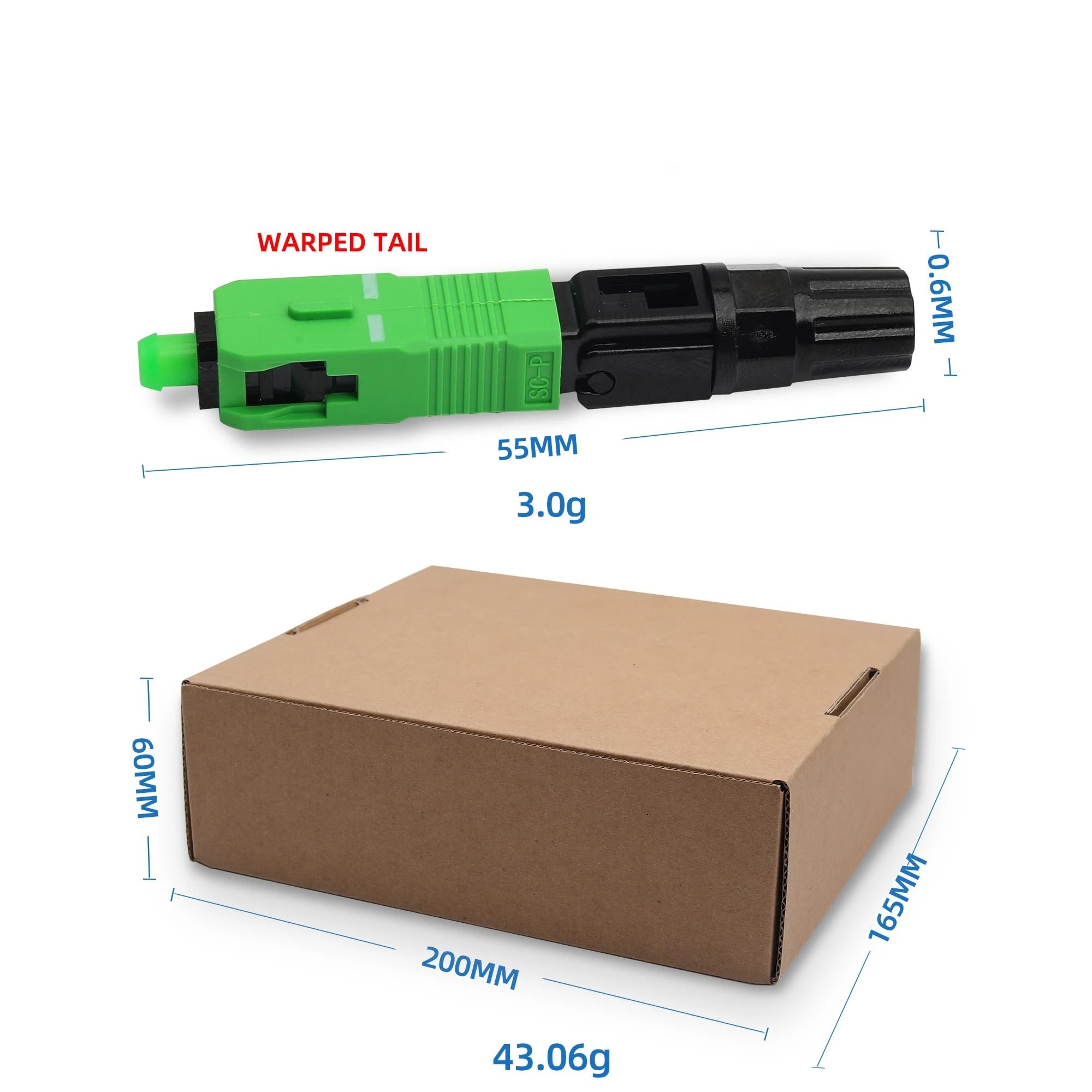 FTTH-Glasfaser-Schnellverbinder, Feldmontage, SC/APC Glasfaser-Schnellverbinder, Single-Mode-Glasfaser-Adapter, 1 Stück (400 Stück)