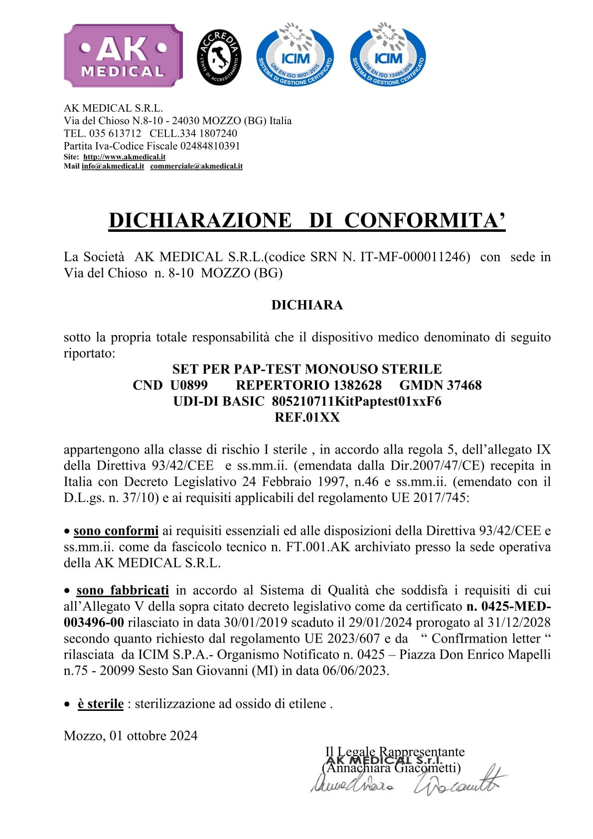 GIMA 29703 - Kit de prueba de Papanicolaou estéril sin espéculo (paquete de 100)