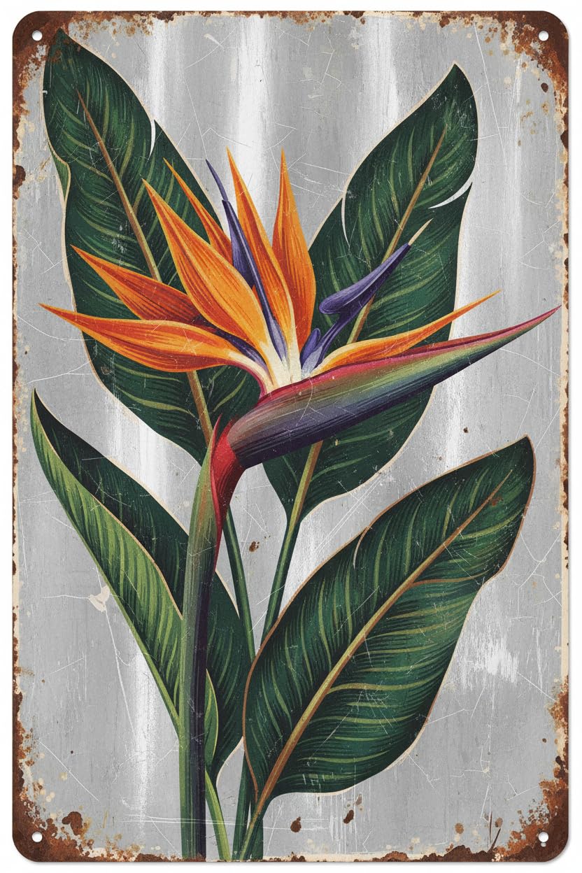 Retro Flower Garden Painting Flowers Tin Sign Vintage Fresh Herbs Metal Plate Iron Painting Decor For Kit Home Decoration Vintage Nostalgic Mural Dimensions 8x12 INCH Signs Aluminum Plates Printed