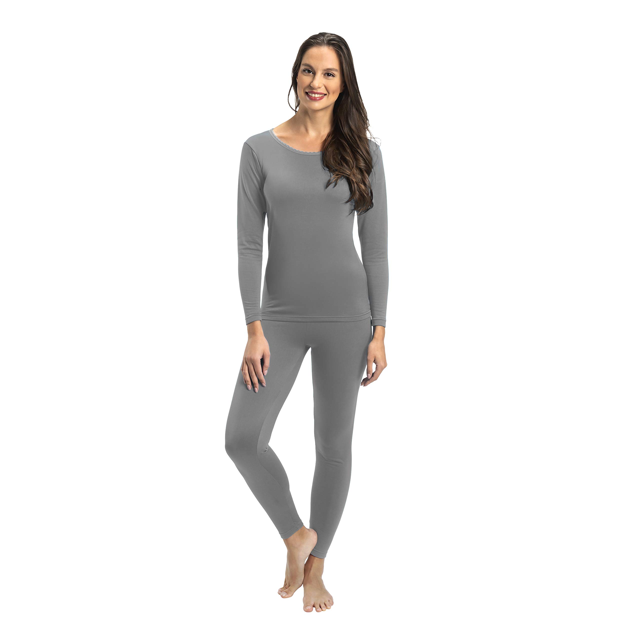 Thermal Underwear for Women Fleece Lined Thermals Women's Base Layer Long John Set-image-14