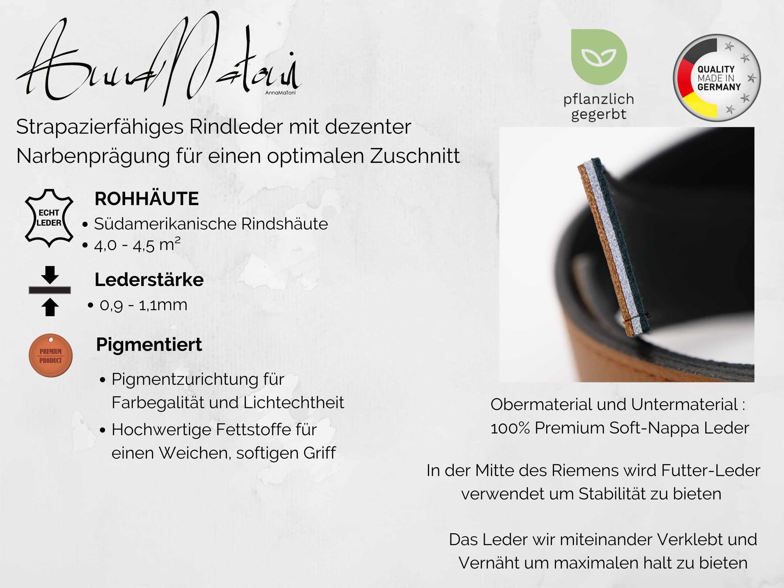 AnnaMatoni Gürtel Herren Ledergürtel Geschenk-Box Wendegürtel aus Nappa Leder 3,5cm breit Größe Kürzbar Braun und Schwarz 130cm