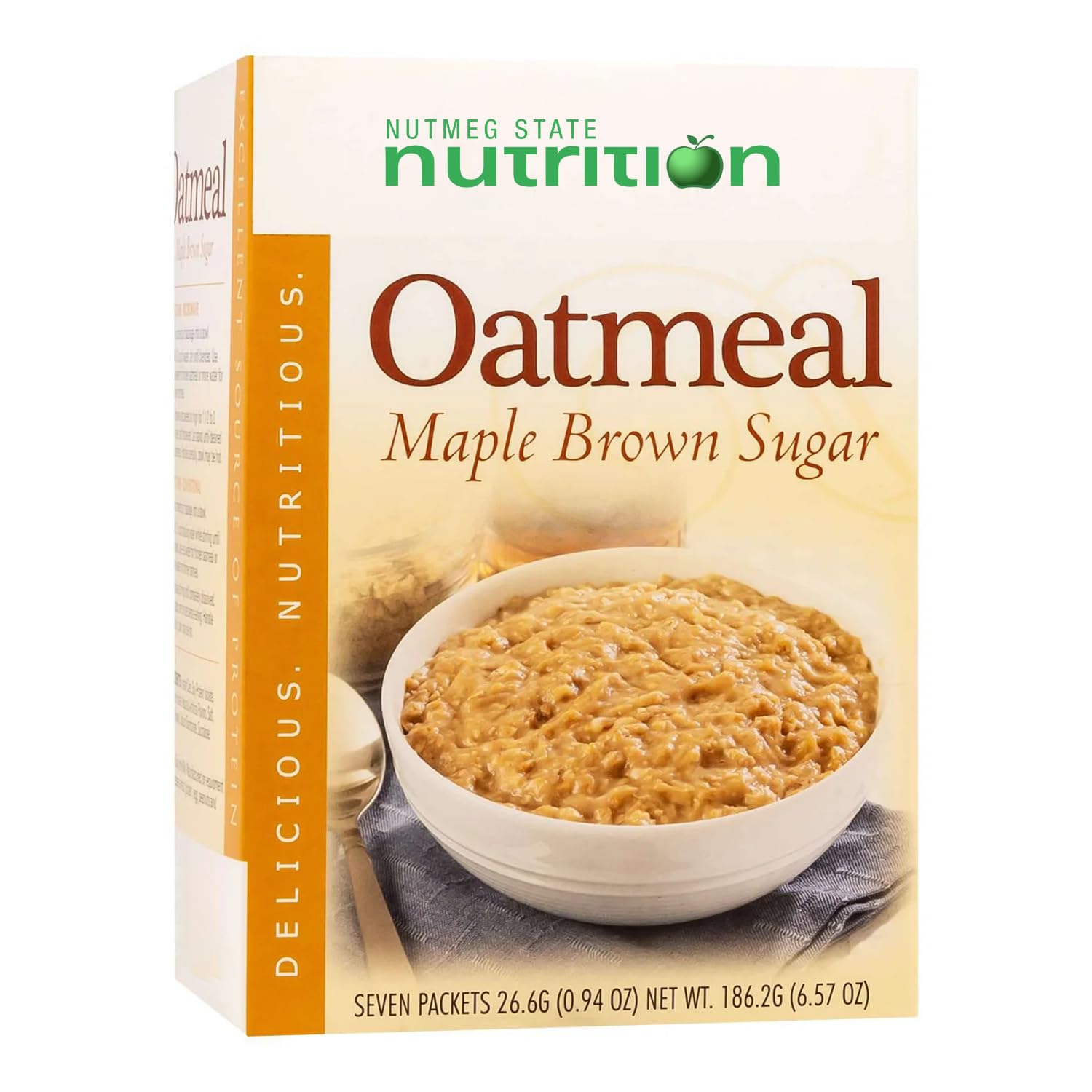 Nutmeg State NutritionHealthyWise - High Protein Oatmeal, 15g Protein, Low Calorie, High Fiber, Low Sugar, Low Fat, Ideal Protein Compatible, 7 Servings Per Box (Maple Brown Sugar)