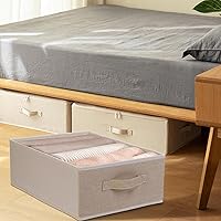 Vista 68 de JAKAGO Fabric Storage Bins set of 4 Rectangle Storage Baskets with Handle Foldable Closet Organizer for Clothes Towel bedding Books Collapsible