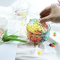 Vista 4 de SOCOSY Royal - Caja de dulces de cristal en relieve con tapa, joyero con pies, tarro de galletas, tarro de galletas, dulces de boda, tarros de bufé