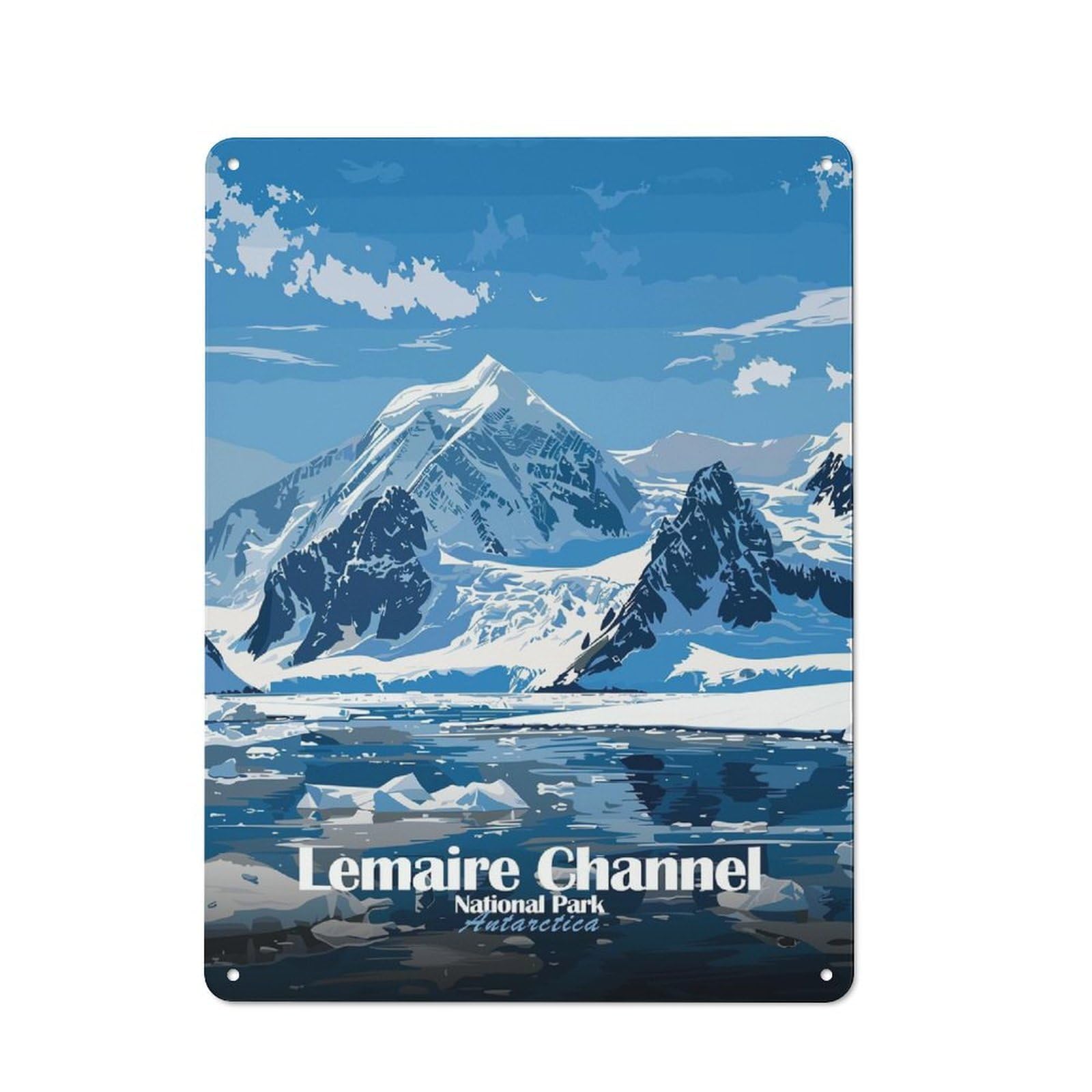 Junmoney Style-2 Lemaire Channel Antarctica National Park Printed Metal Sign 40X30cm For Kitchen Or Home Bar, For Kitchen, Dining Room And Home Bar Wall Decor