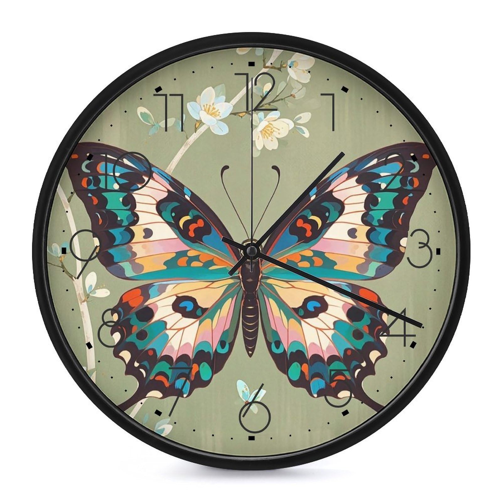 Horloge murale avec grands chiffres pour cuisine et chambre à coucher rétro