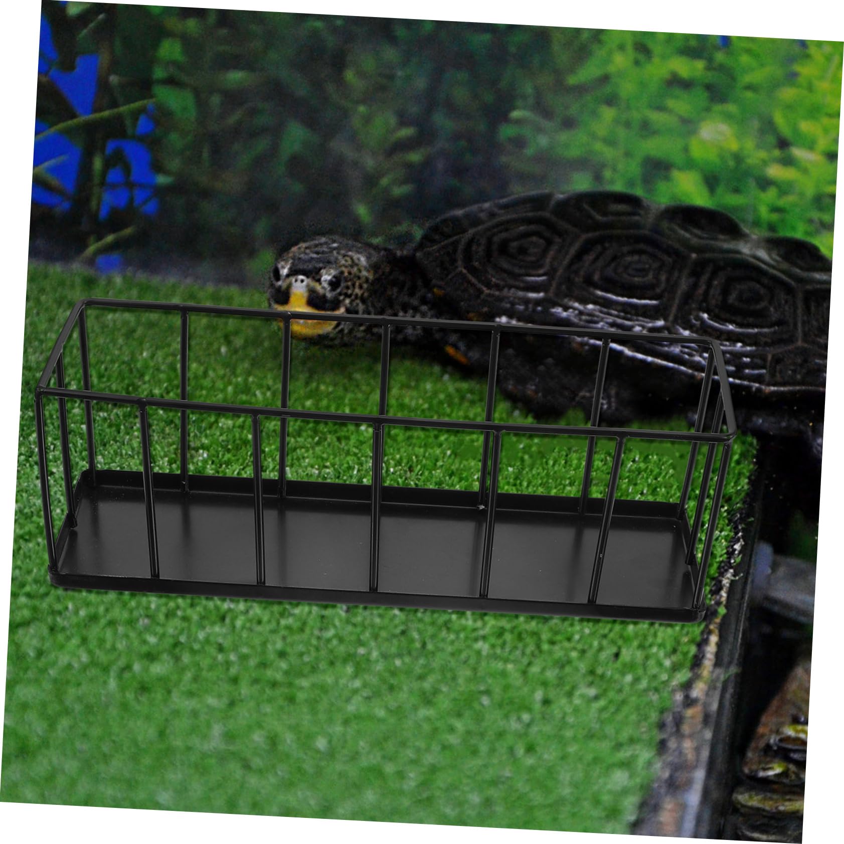 Comedero para Reptiles de Acero Inoxidable Negro para Terrario