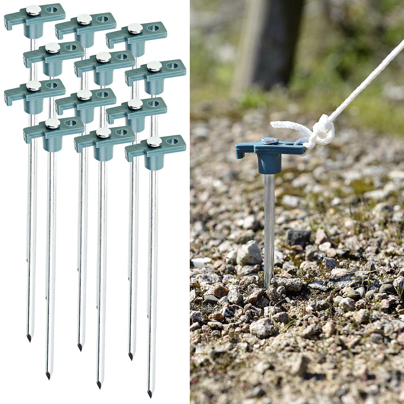 Semptec Urban Survival Technology Zeltnägel: 48er-Set Felsbodenheringe für steinigen Untergrund, 25 cm, Ø 7 mm (Heringe für steinigen Boden, Zelt-Hering, Nagel)