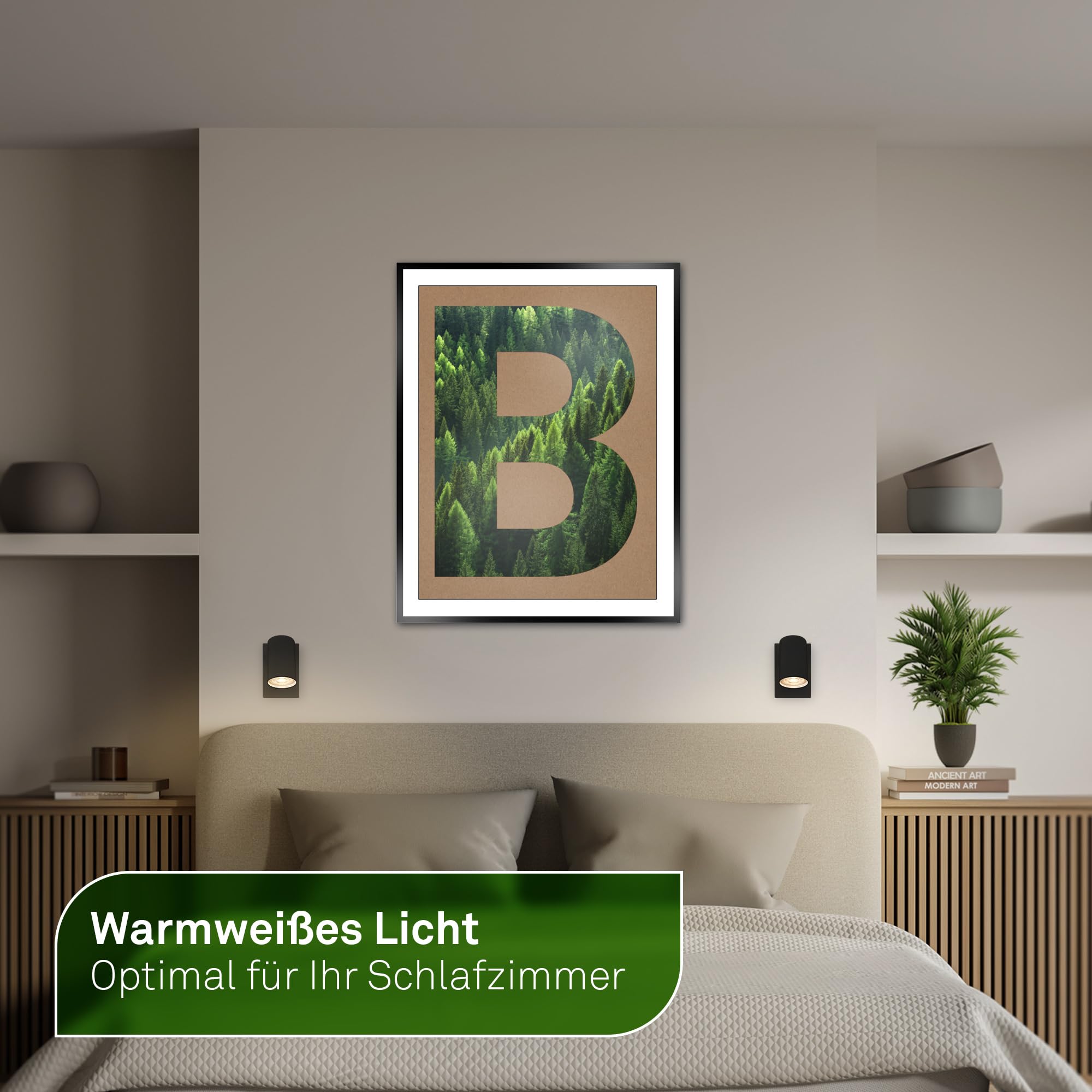 BRILONER - LED Wandleuchte innen mit EEK A Lichtquelle, schwenkbar, 3000K warmweiß, 2W, 450 Lumen, Leselampe, Wohnzimmerlampe, Lampe, Wandlampe, Küchenlampe, Flurlampe, Schlafzimmer, Schwarz