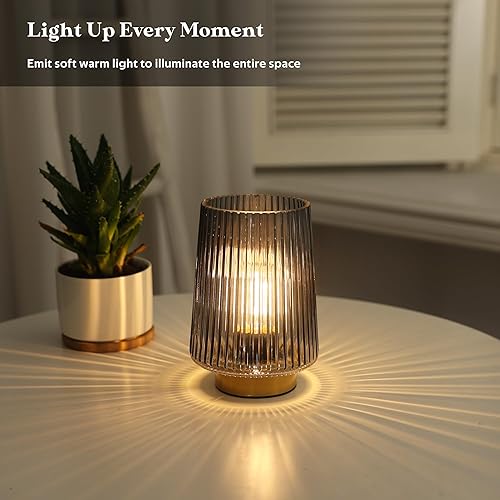 Miniatura 4 de Lámpara de mesa con temporizador, funciona con pilas, lámpara de batería pequeña inalámbrica con bombilla LED, lámpara de noche decorativa para sala