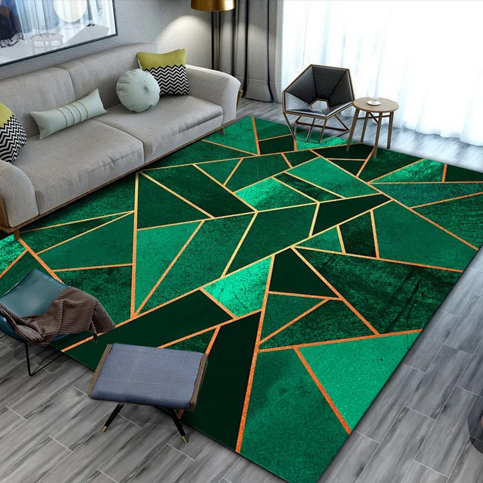 Tapis antidérapant à poils courts lavable pour oublier les taches au salon