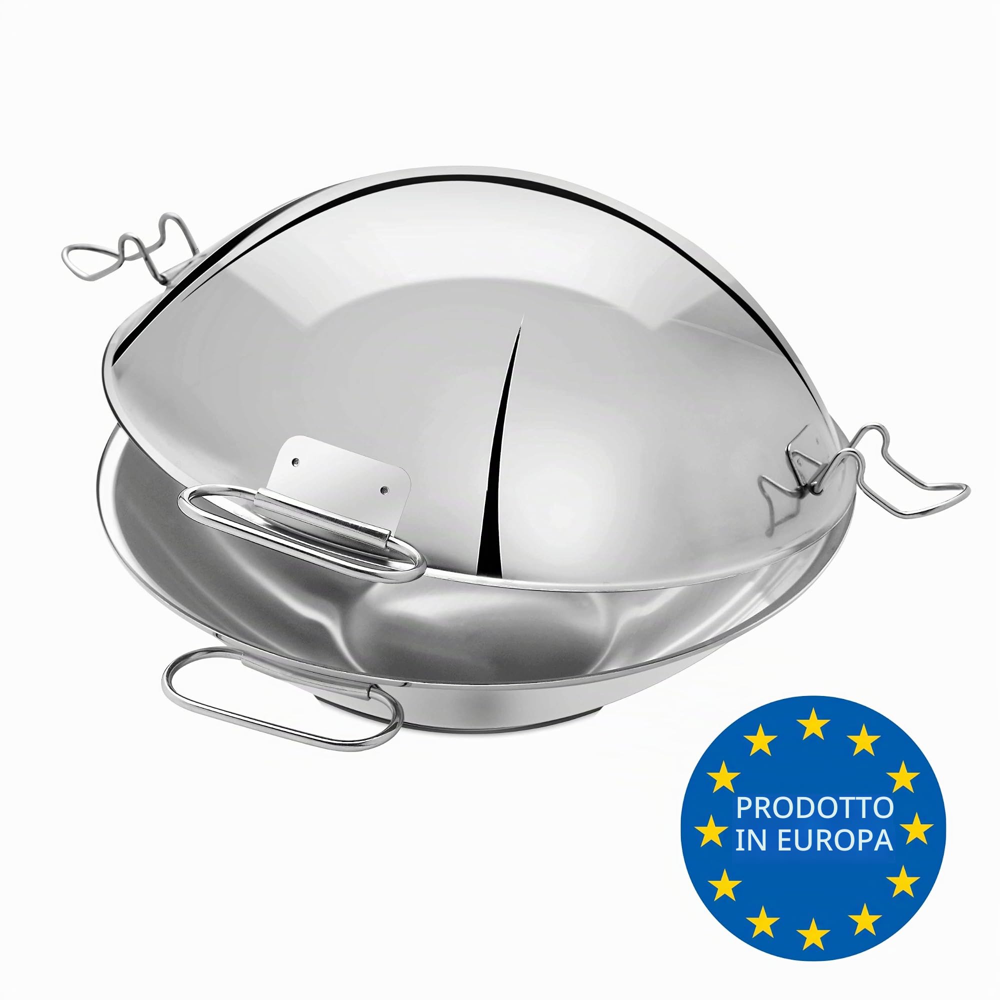 Artame ART32806 – Cataplana, Casseruola, Wok – Tutte le luci di cui induzione, inox 18/10, Ø 32 cm