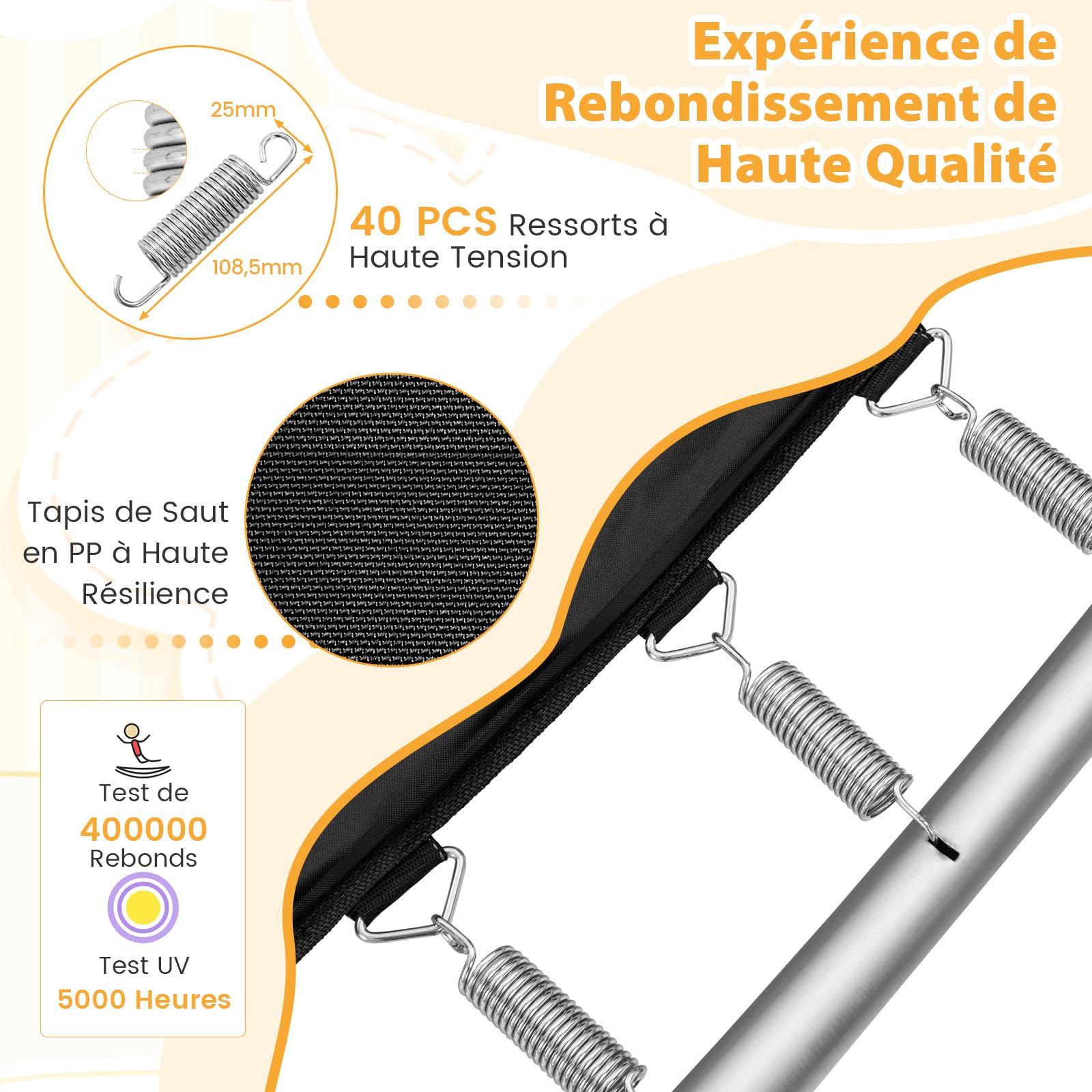 COSTWAY 2 en 1 Trampoline Extérieur Enfants Rectangulair (190x122cm) avec Balançoire Amovible, Trampoline de Jardin avec Filet de Sécurité, Charge Max 100kg pour Garçon et Fille de 3 Ans+