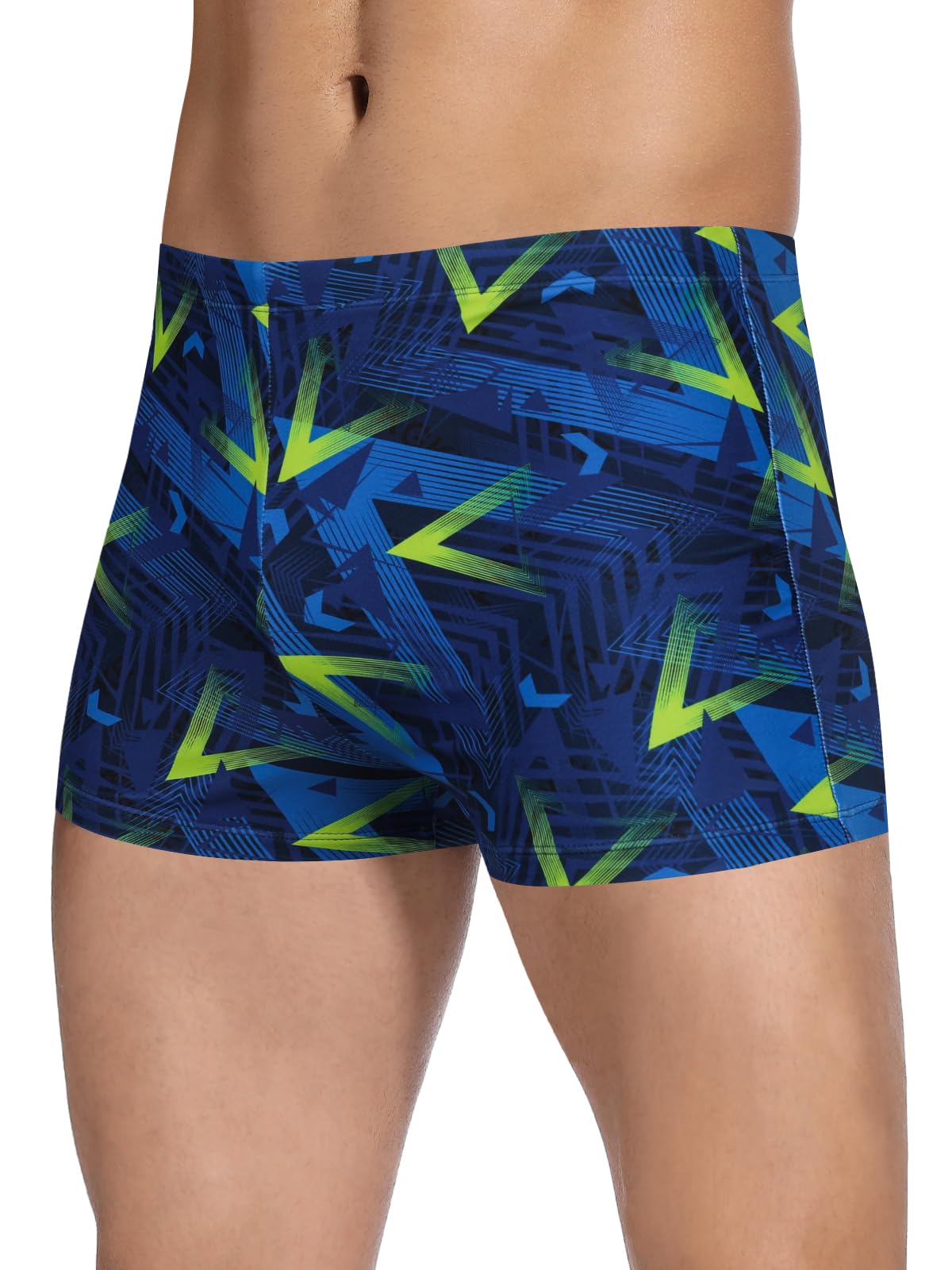 K898Men's Square Leg Swimming Jammer Shorts UPF50+,Men Swimsuit Swim Jammers Fabric Shape Retention