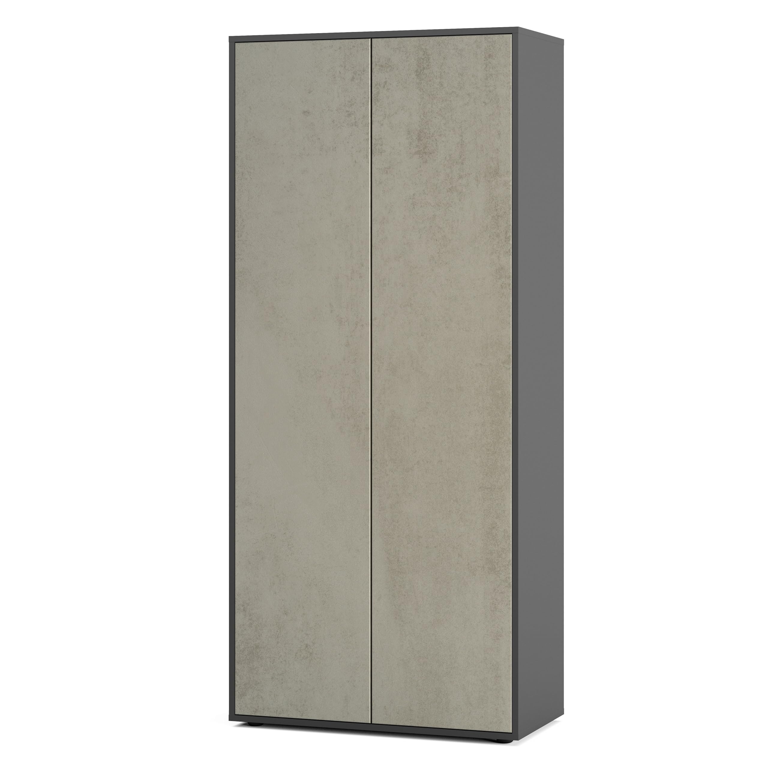 SIMPLYFURN Armoire de Bureau Amira T00 Meuble de Rangement fermé avec 2 Grandes Portes, Anthracite & Béton oxydé, Ouverture par Pression, 180x80x40 cm idéal pour dossiers et Espace de Travail SIMPLYFURN Armoire de Bureau Amira T00 Meuble de Rangement fermé avec 2 Grandes Portes, Anthracite & Béton oxydé, Ouverture par Pression, 180x80x40 cm idéal pour dossiers et Espace de Travail