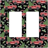 Vista 41 de Cubierta de interruptor de luz dúplex de 1 banda, cubierta decorativa de Navidad con copos de nieve rojos, placa frontal decorativa para cocina