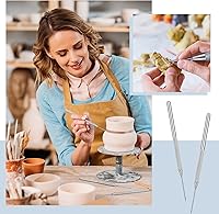 Vista 4 de Outus 8 piezas de herramientas de aguja de arcilla Detalle de cerámica Escultura de cerámica Detalle de aguja de modelado Kit de herramientas