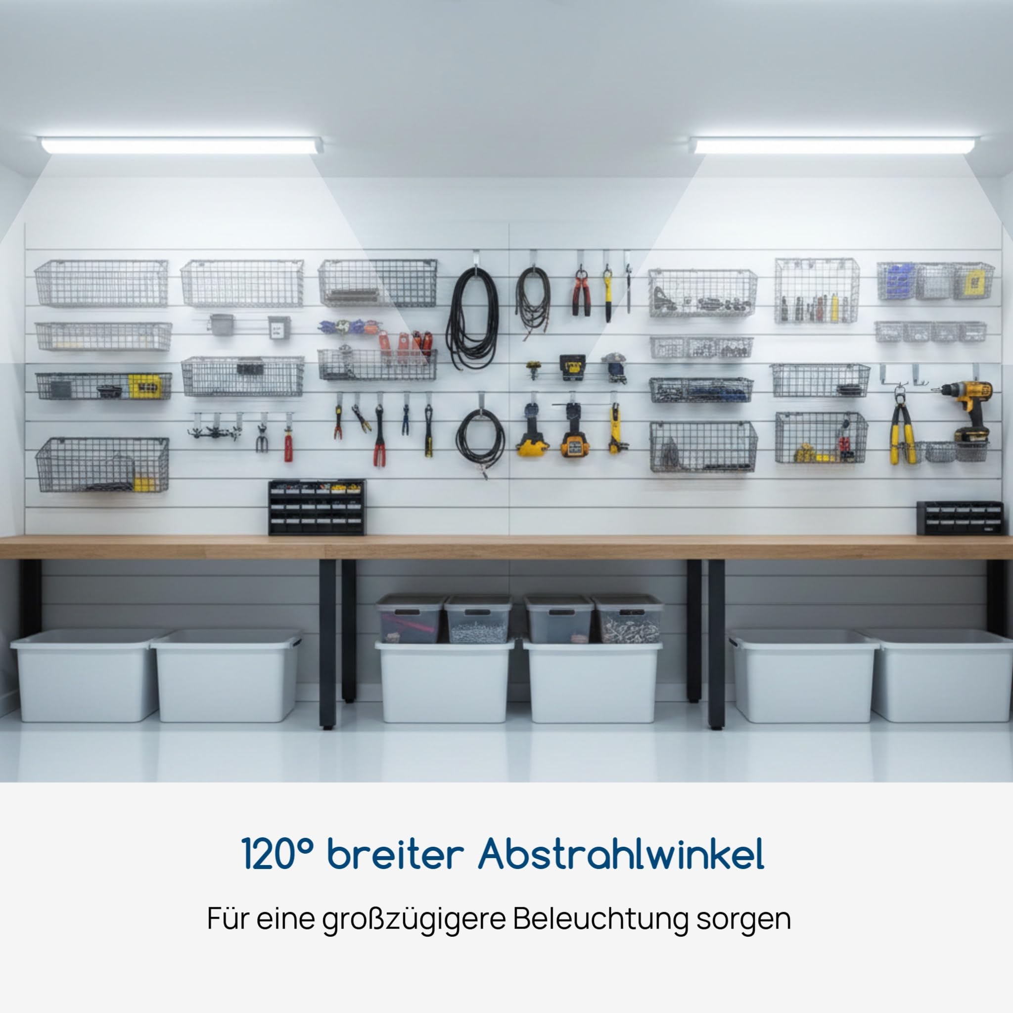 LED Leuchtstoffröhre 120 cm 4 Stück, 6500K Kaltweiß LED Röhre Garage | 34W 3750LM Energieeffiziente & Langlebige, LED Lichtleiste für Garage, Lager, Büro, Werkstatt, Küchenbeleuchtun