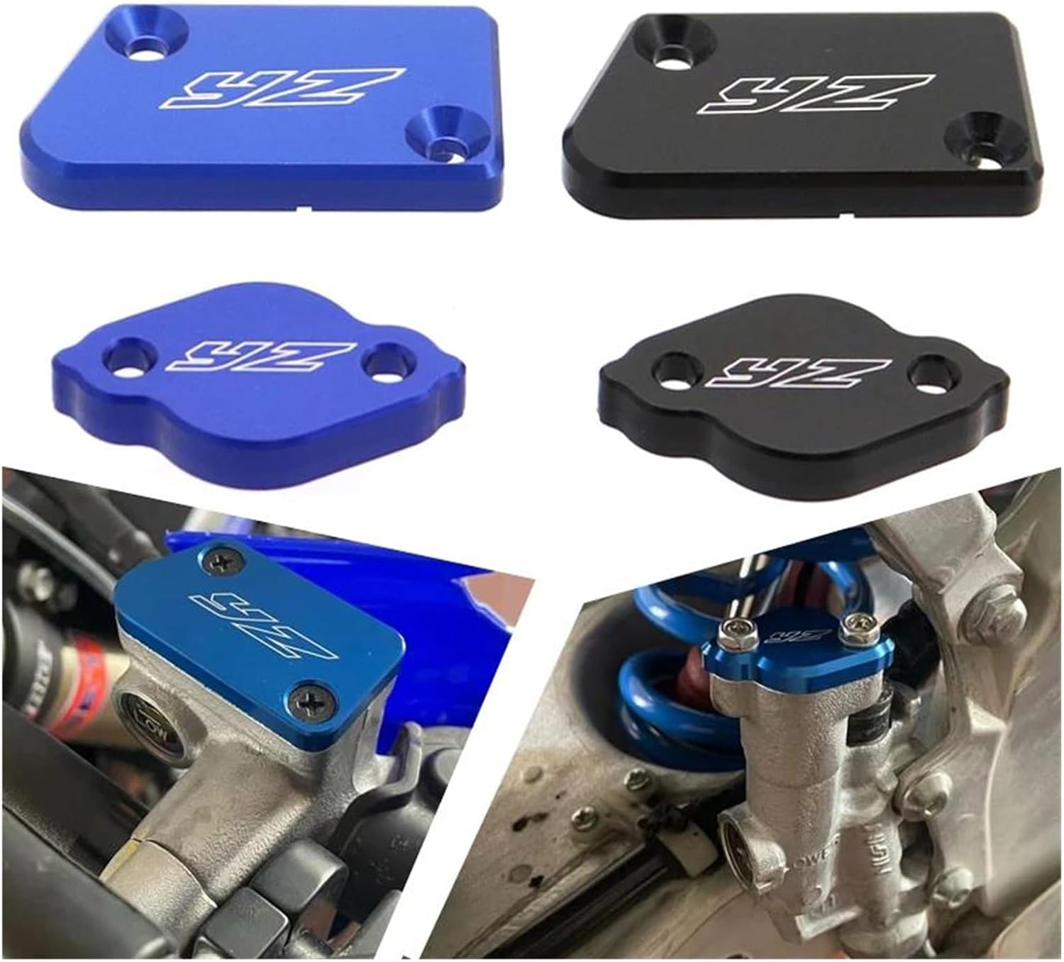 Motorcycle Accessories Front Rear Brake Reservoir Cover Oil Pump Cap For YZ125 2009-2024 YZ250F 2007-2024(BLUE)