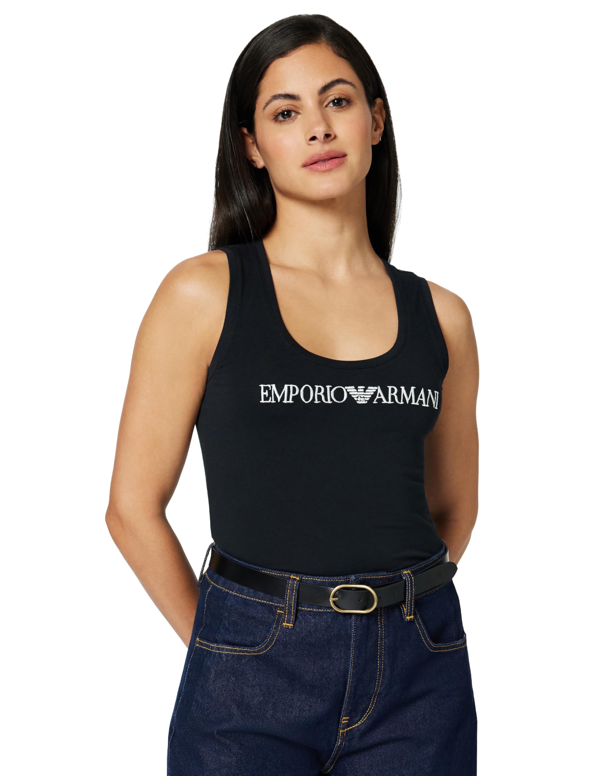 Emporio Armani Woman's Everyday Cotton Underwear Tank Black L
