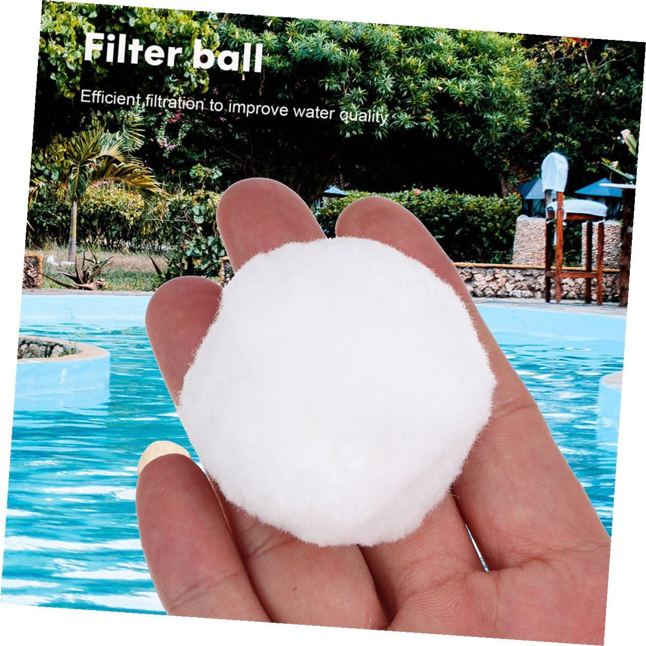 INOOMP Palline Filtranti in Fibra per Piscina 1000g Materiale Filtrante per Filtro a Sabbia Alta Densità per Pulizia Efficiente dell’Acqua Piscina