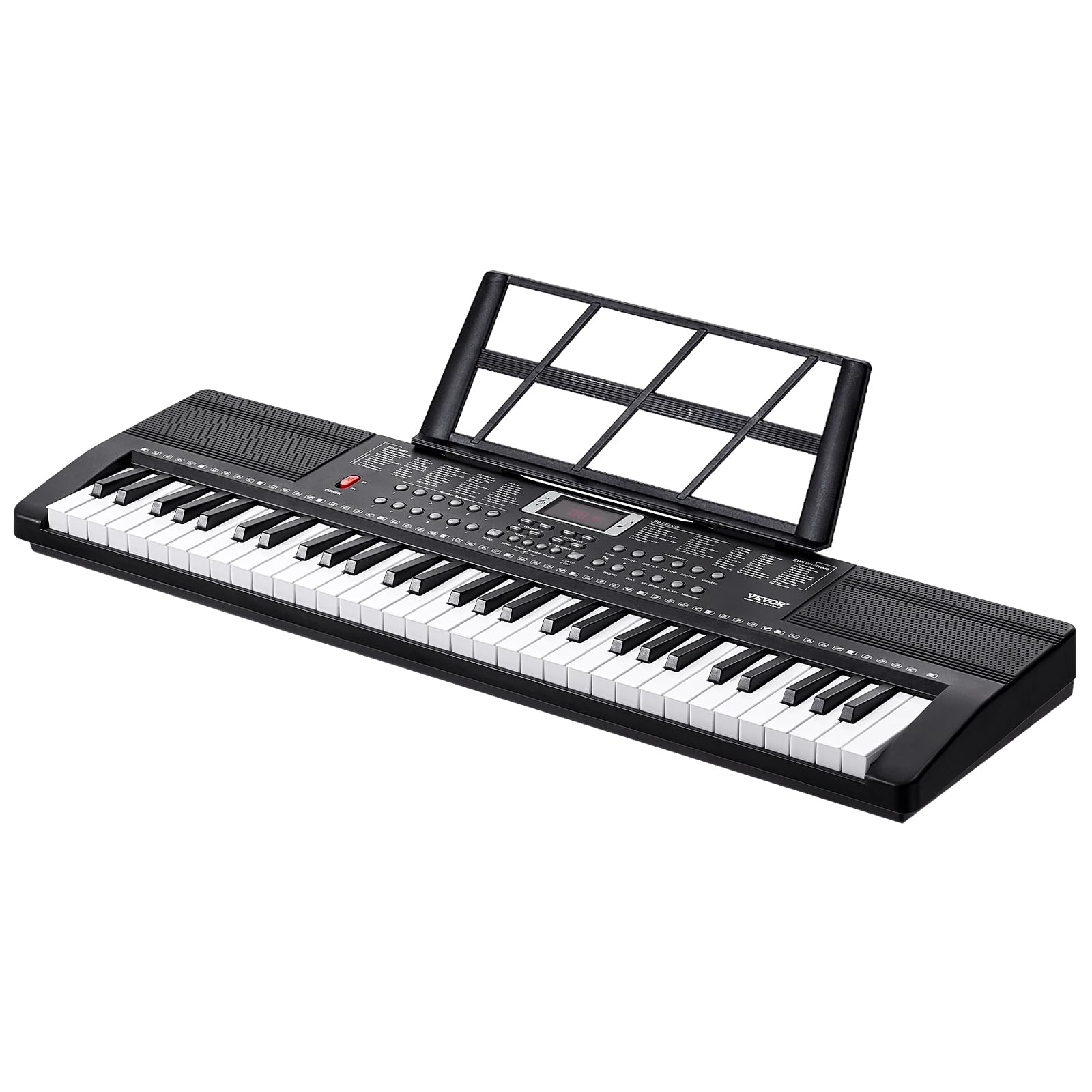 VEVOR Clavier Piano Numérique, 61 Touches, Ensemble Piano à Clavier Électrique Portable, 200 Tons, 200 Rythmes, 60 Chansons de Démonstration, Haut-parleurs Intégrés, Casque, Microphone, pour Débutants
