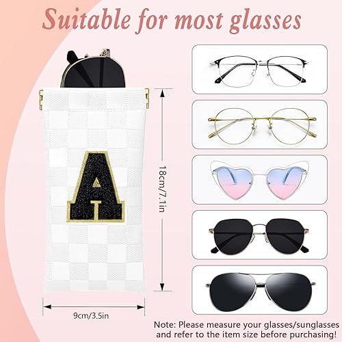 Miniatura 2 de HIGH FIT Bolsa para gafas de sol, bolsa suave para gafas, portátil, con inicial, estuche de viaje para mujeres y niñas