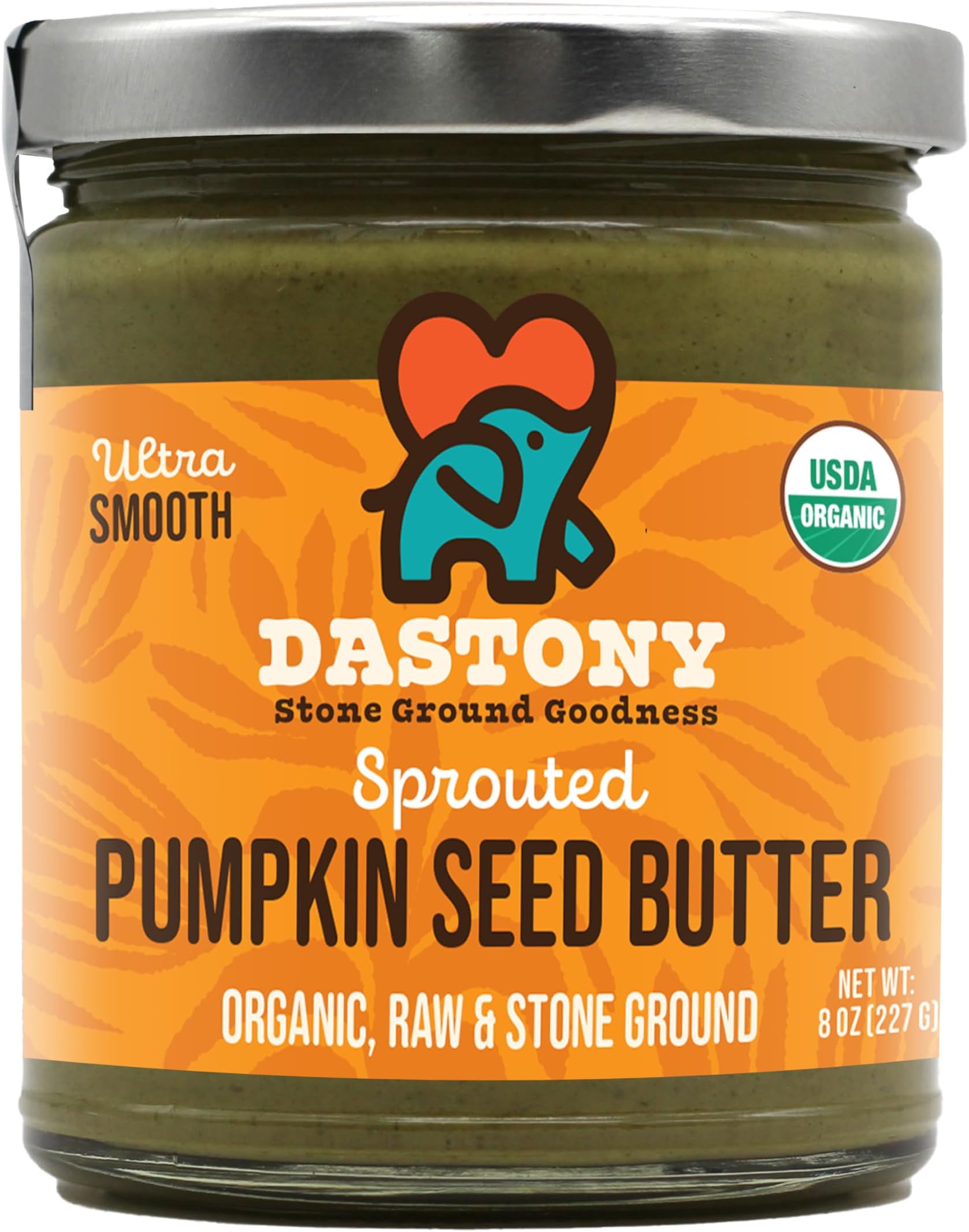Dastony Organic Raw Sprouted Pumpkin Seed Butter, 8 oz | Only One Ingredient | Vegan, Paleo and Keto Friendly, Non GMO, Gluten-free - Pack of 1