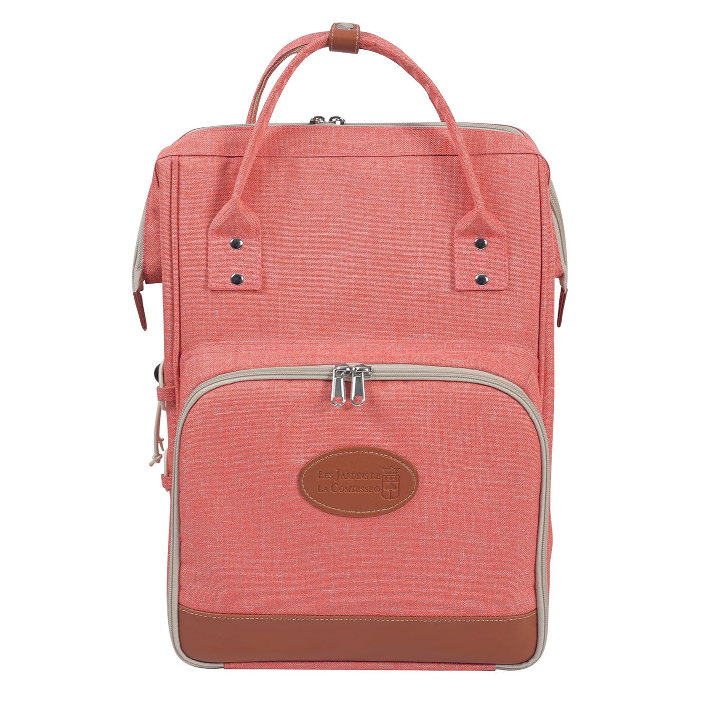Les Jardins de la Comtesse – Mochila de Picnic para 2 Personas, Color Rosa, Completa con Compartimento térmico, Platos sólidos y Ligeros, 31 x 23 x 39 cm