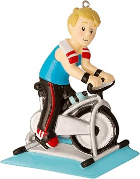 Spinning Class Man Personalized Christmas Tree Ornament
