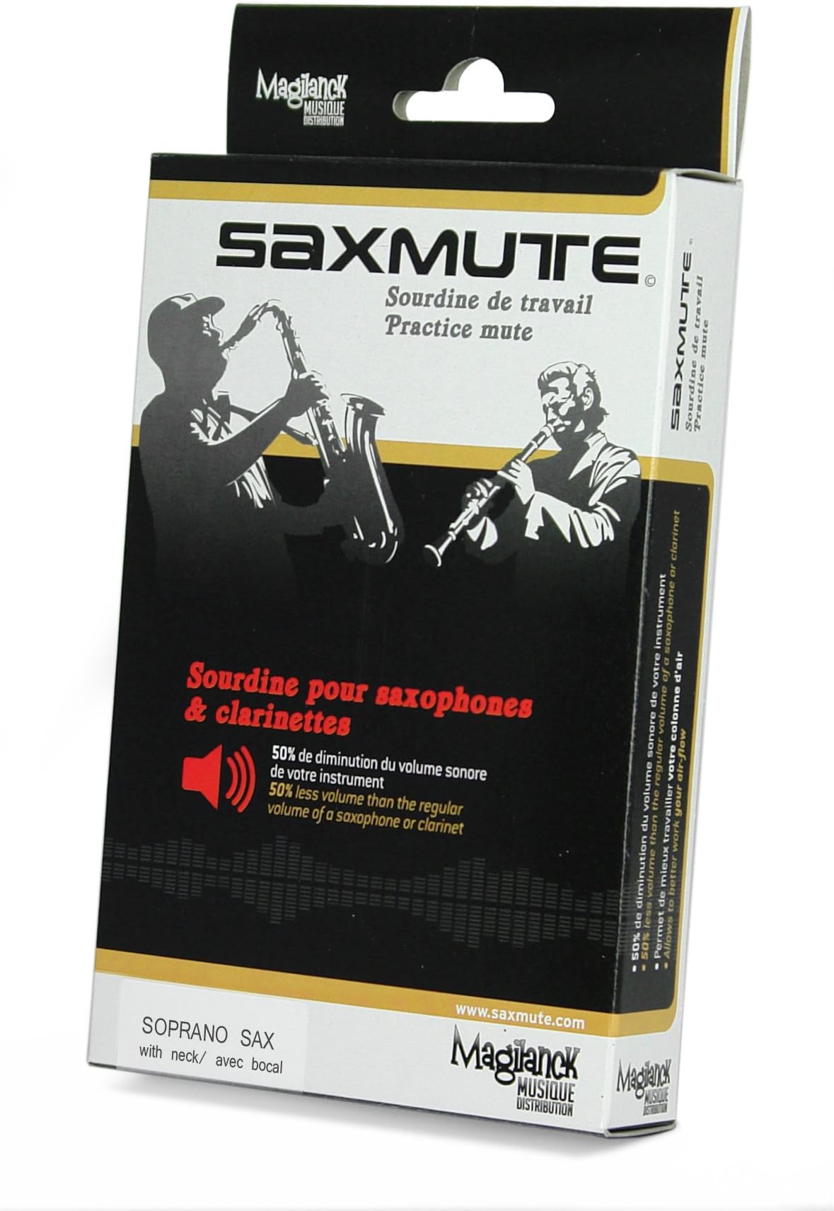 Magilanck Sax Mute for Soprano Saxophone with Detachable Neck