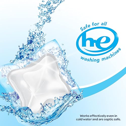 Miniatura 9 de all Mighty Pacs - Detergente para ropa con quitamanchas y blanqueadores OXI, transparente, bolsa, 56 unidades