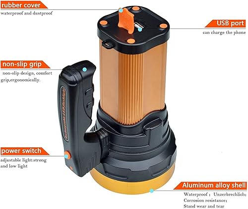 Miniatura 4 de linterna LED ultrabrillante recargable de emergencia para interior y exterior
