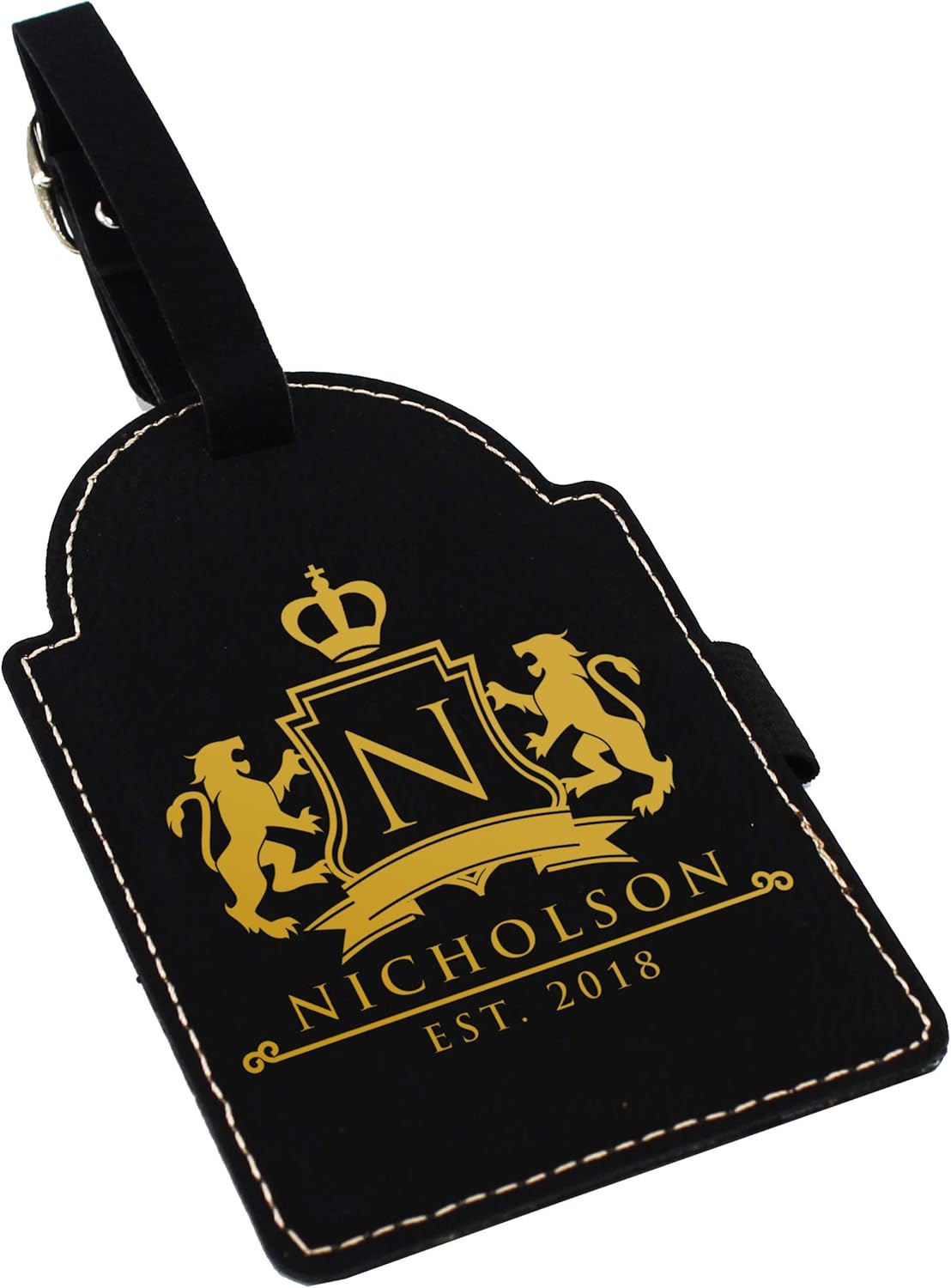 The Wedding Party Store Custom Engraved Golf Luggage and Bag Tag - Personalized Golfing Accessories Gift for Golfer, Mom, Dad, Him, Her (Black with Gold)